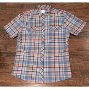 Rabbit Button Down Short Sleeve Running Shirt Men's Size Medium